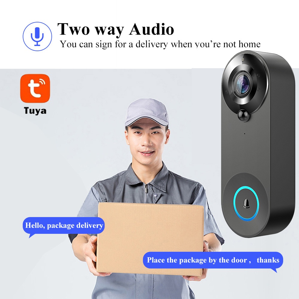 Tuya 1080P Wireless WIFI Doorb - Smart Doorbell Wired recension och pris