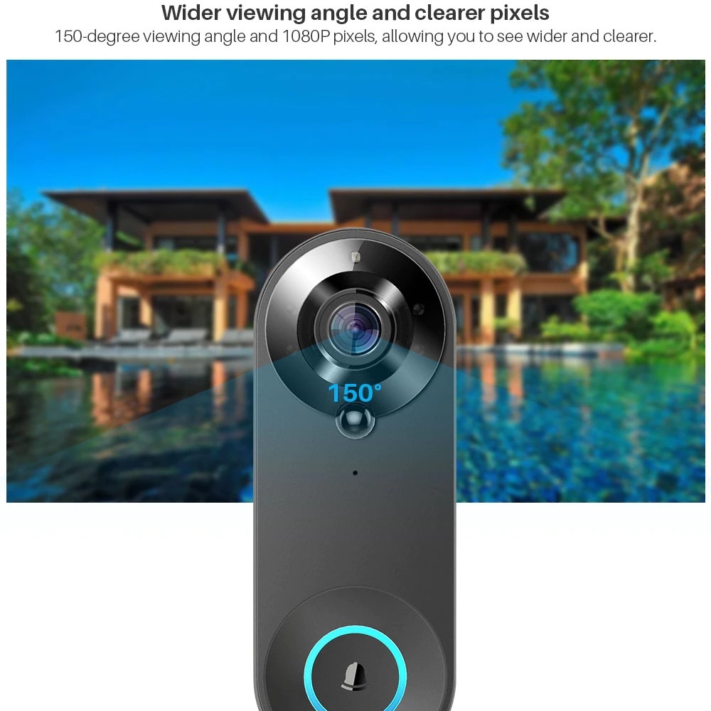 Tuya 1080P Wireless WIFI Doorb - Smart Doorbell Wired recension och pris
