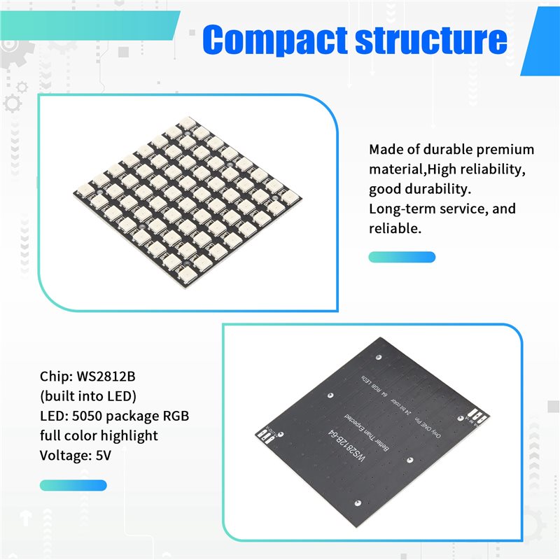 2025 Trend WS2812 LED 5050 RGB - Rgb Led Matrix 8X8 recension och pris