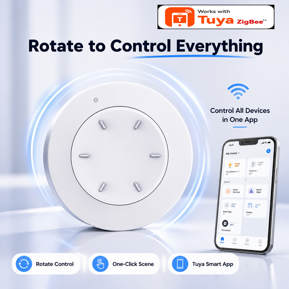 Smart ZigBee Knob Switch Work  - Home Automation Technology recension och pris