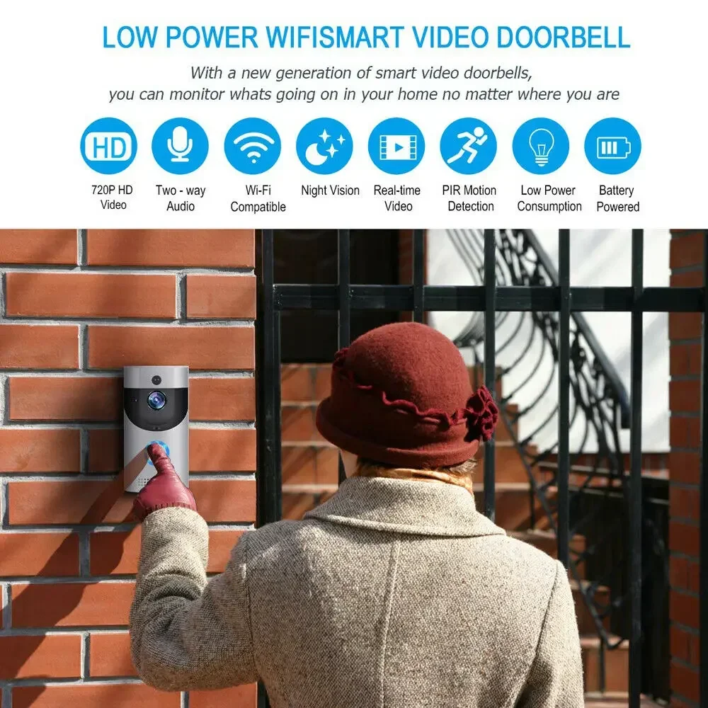 720P HD Smart Home Wireless WI - Smart Doorbell Wired recension och pris