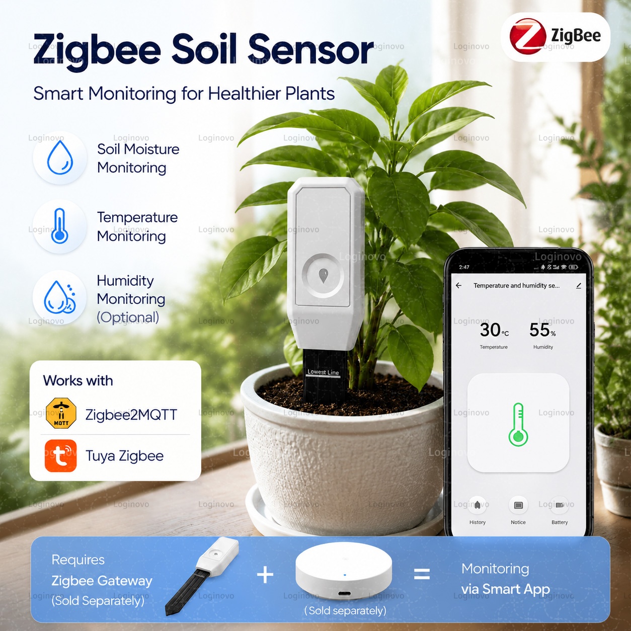 Tuya Zigbee Soil Moisture Test - Home Automation Technology recension och pris